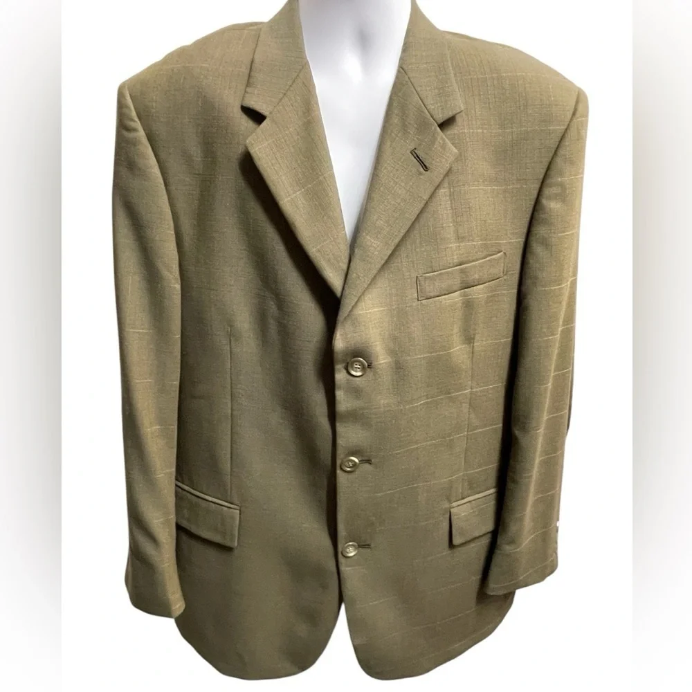🤎🤍Daniel Hechter Paris 100% wool Olive Men's Blazer size 42R. GORGEOUS QUALITY